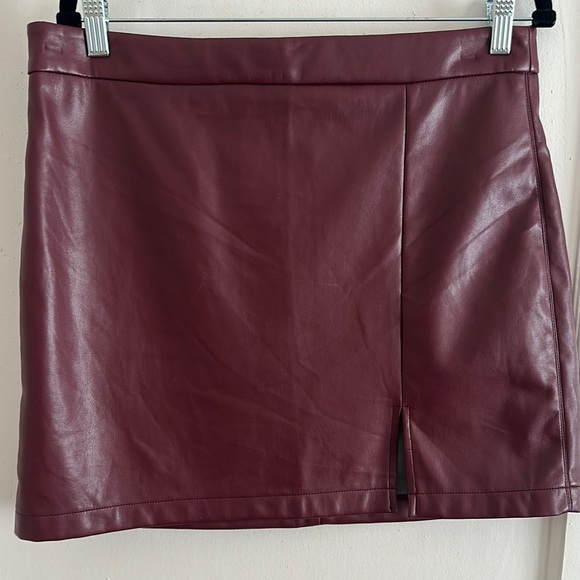 Altar'd State Burgundy Mini Skirt - Picture 1 of 5